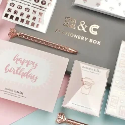 Notes & Clips Stationery-Notes & Clips Blush & Rose Gold Stationery Box
