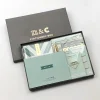 Notes & Clips Stationery-Notes & Clips Green & Gold Stationery Box