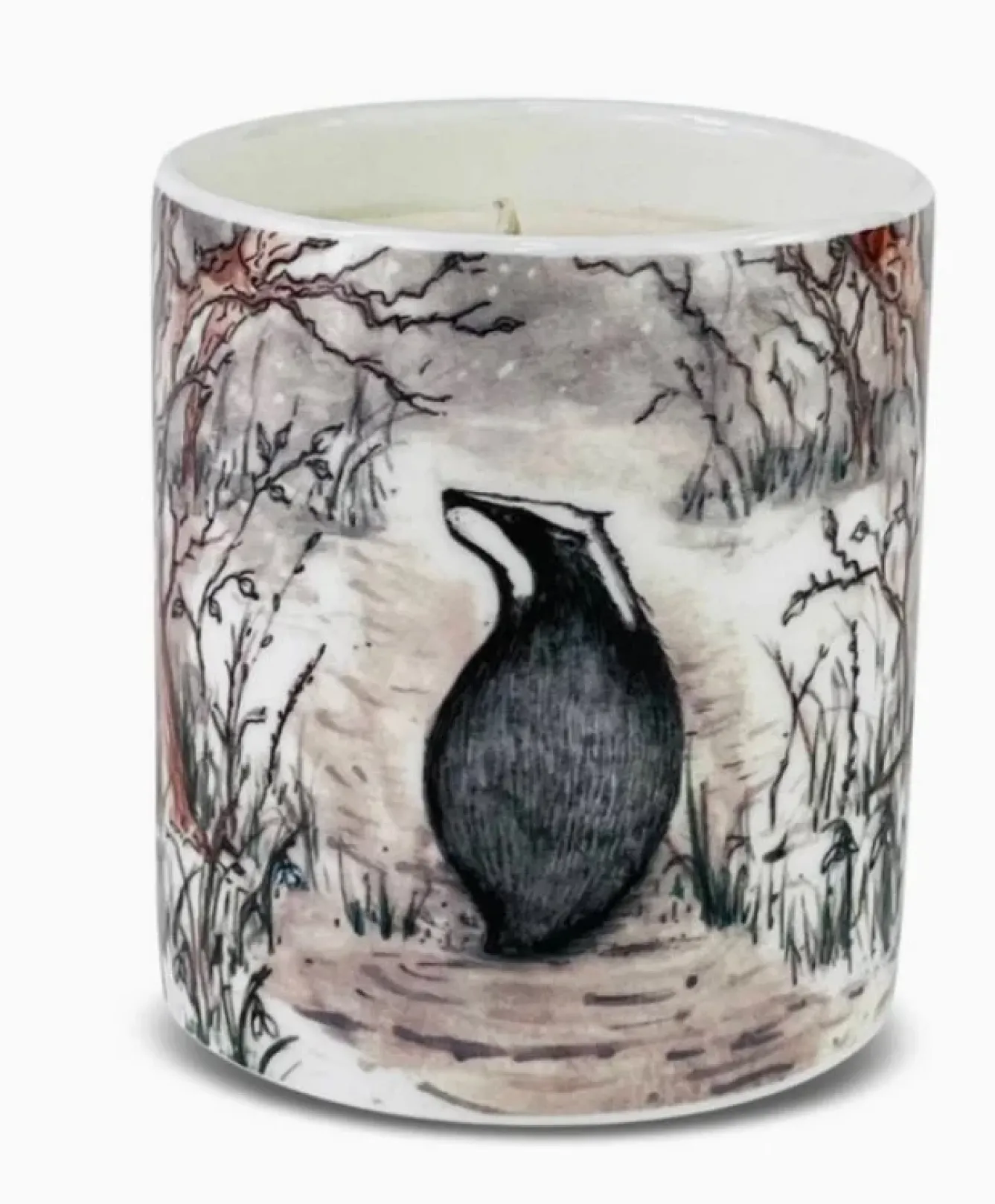 Heaven Scent Home Fragrance-Oakwood & Bergamot China Pot Candle - Badger