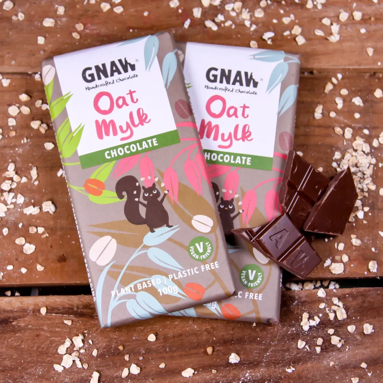Gnaw Chocolate Holiday Treats|Chocolate-Oat Milk Chocolate Bar