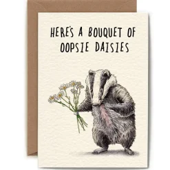 Bewilderbeest Greeting Cards-Oopsie Daisies Greetings Card