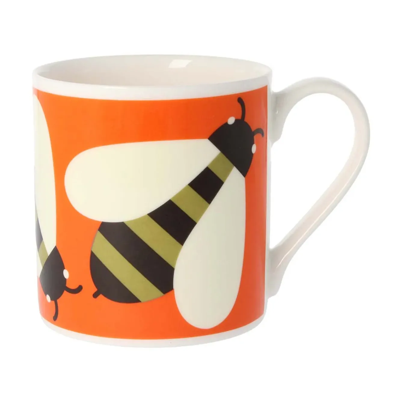 Orla Kiely Tea|Bright Colors-Busy Bee Orange Bone China Mug