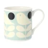 Orla Kiely Tea|Bright Colors-Early Bird Light Blue Bone China Mug