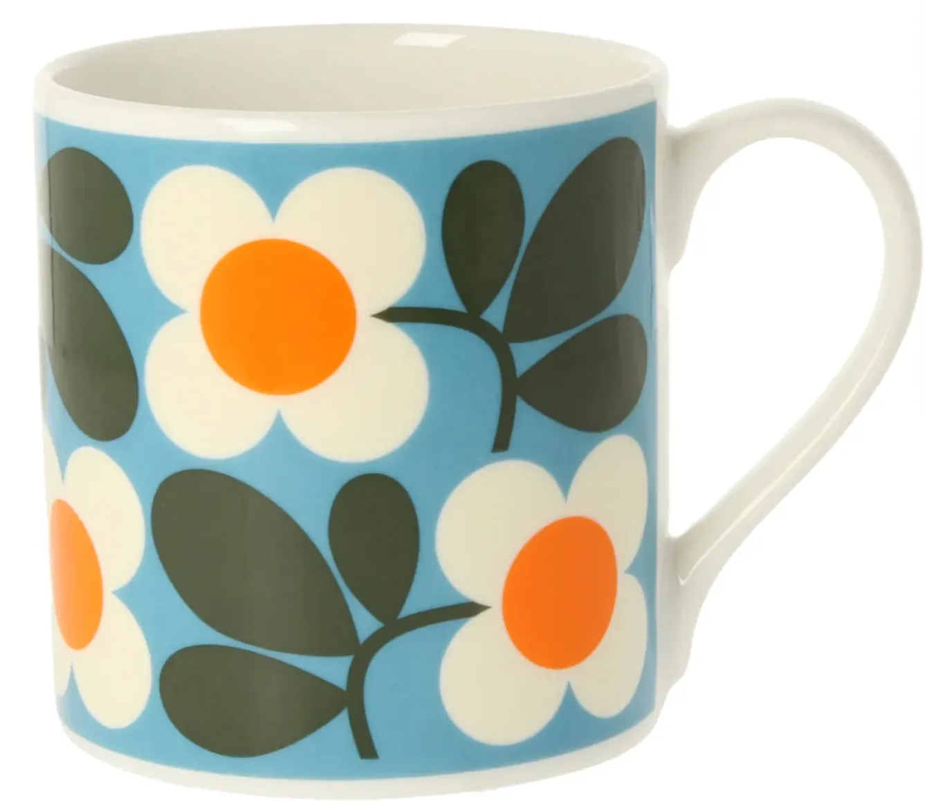 Orla Kiely Tea-Floret Turquoise Bone China Mug