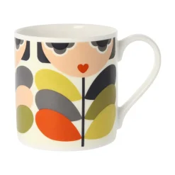 Orla Kiely Tea|Bright Colors-Lady Stem Bone China Mug
