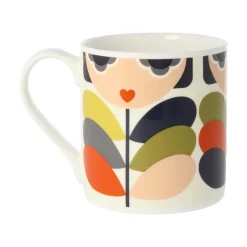 Orla Kiely Tea|Bright Colors-Lady Stem Bone China Mug