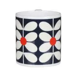 Orla Kiely Tea|Bright Colors-60's Stem Navy Bone China Mug