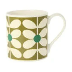 Orla Kiely Tea|Bright Colors-60's Stem Olive Bone China Mug