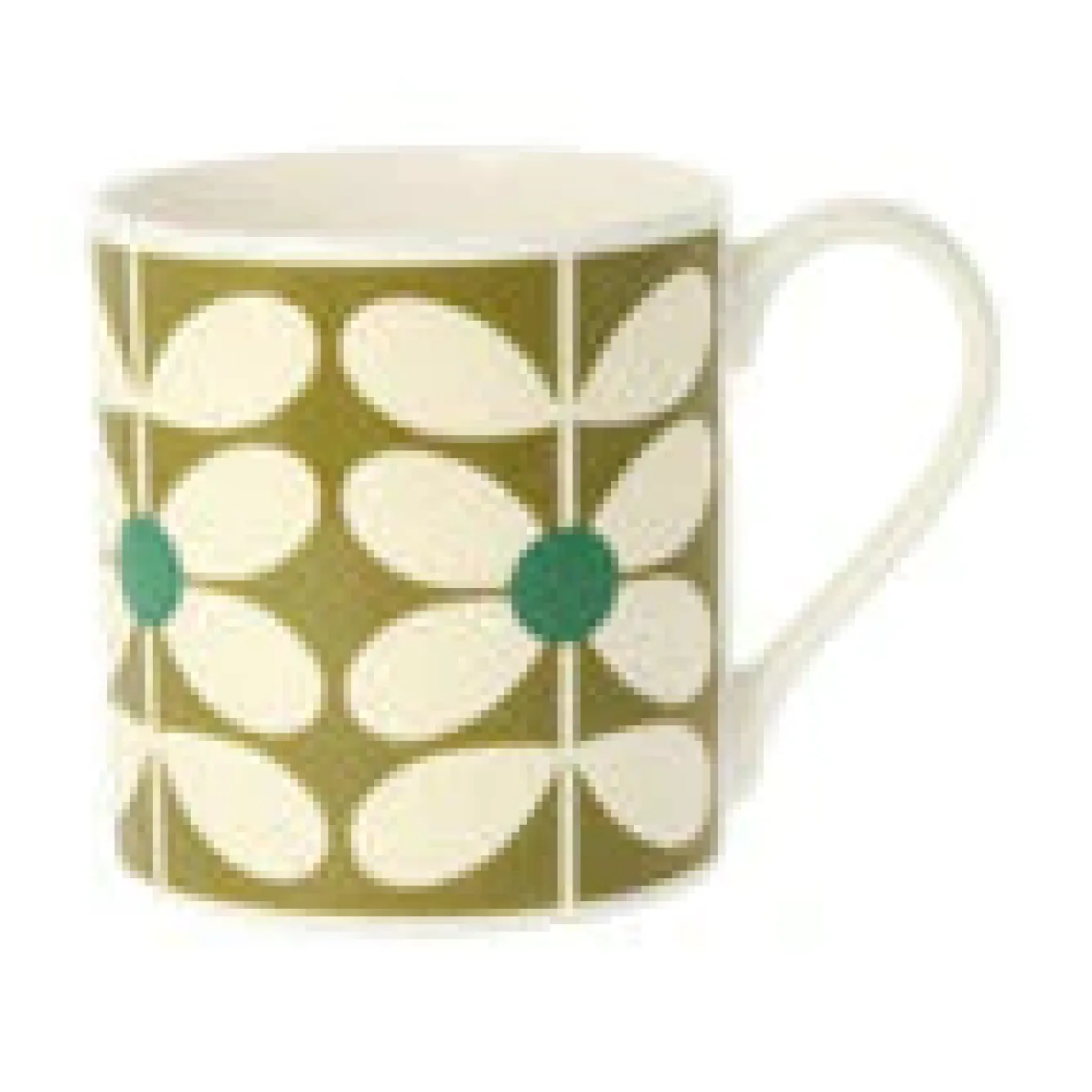 Orla Kiely Tea|Bright Colors-60's Stem Olive Bone China Mug