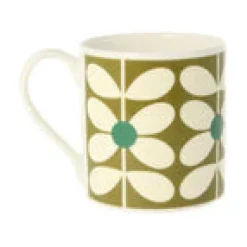 Orla Kiely Tea|Bright Colors-60's Stem Olive Bone China Mug
