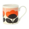 Orla Kiely Tea|Bright Colors-Spring Bloom Orange Bone China Mug