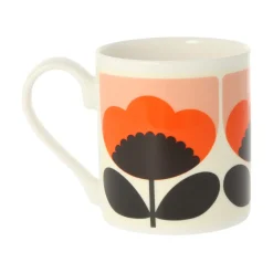 Orla Kiely Tea|Bright Colors-Spring Bloom Orange Bone China Mug