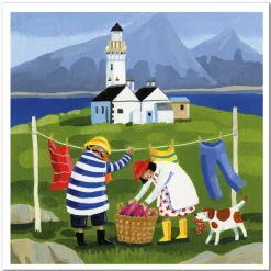 Emma Ball Greeting Cards-Ornsay Washing Day Greetings Card