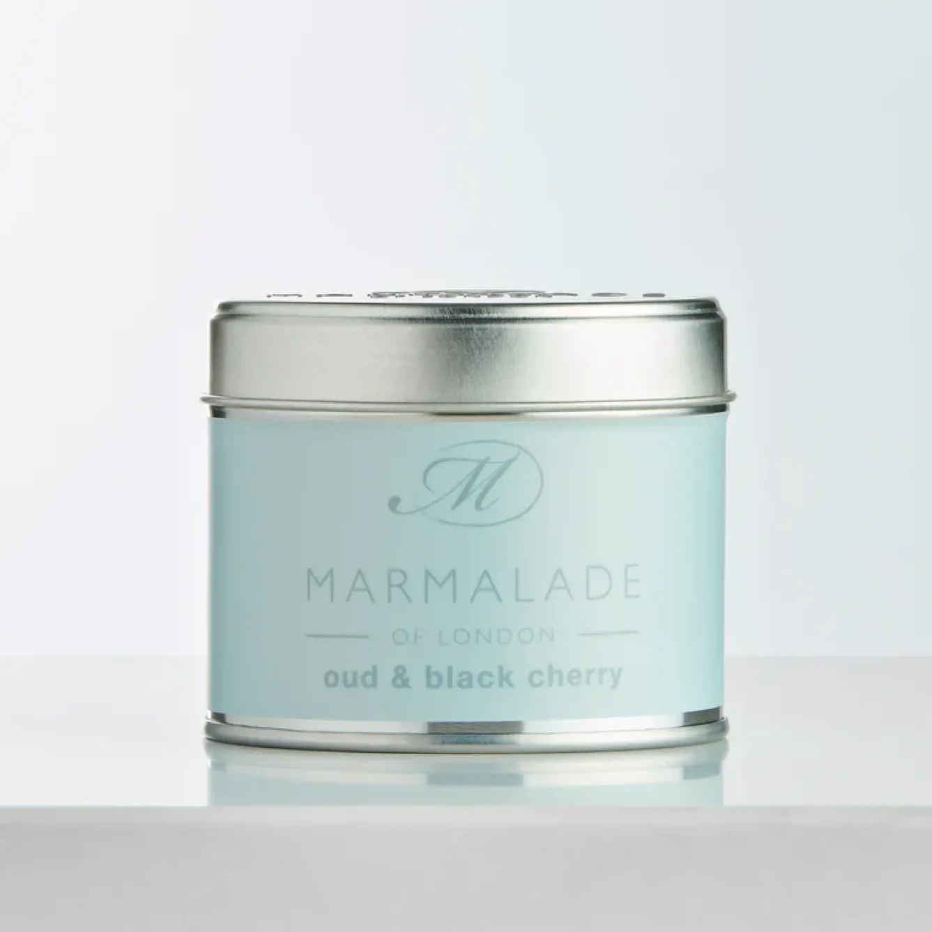 Marmalade of London Home Fragrance-Oud & Black Cherry Medium Tin Candle