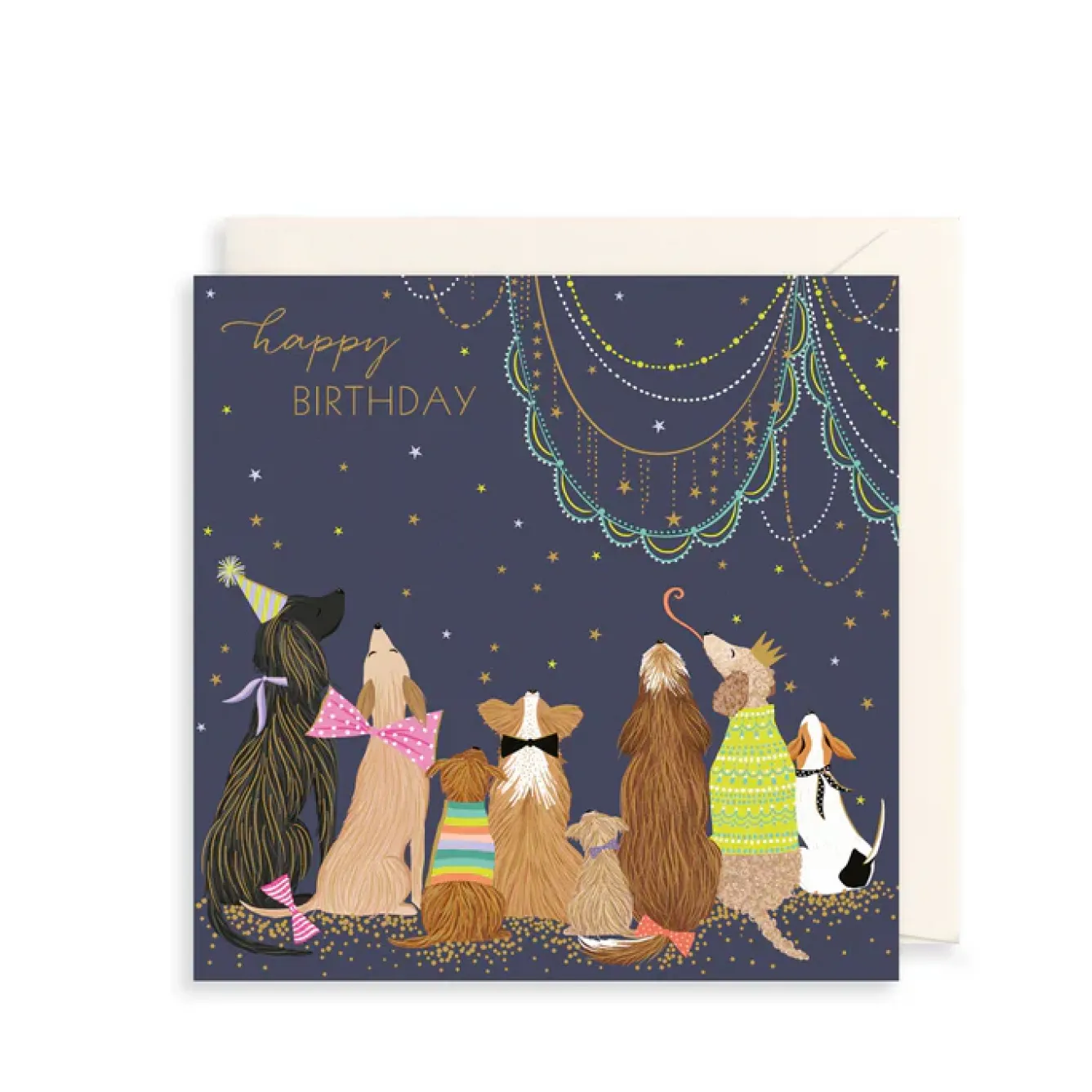 The Art File Greeting Cards-Party Dogs Greeting Card