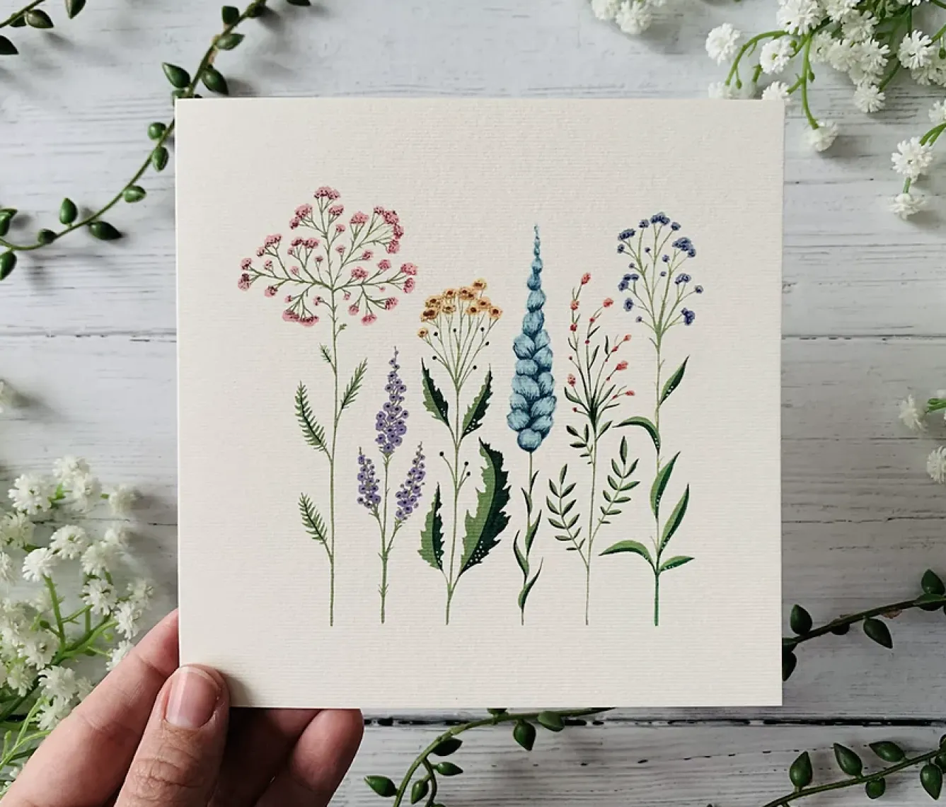 Becky Amelia Greeting Cards-Pastel Wildflowers Greeting Card