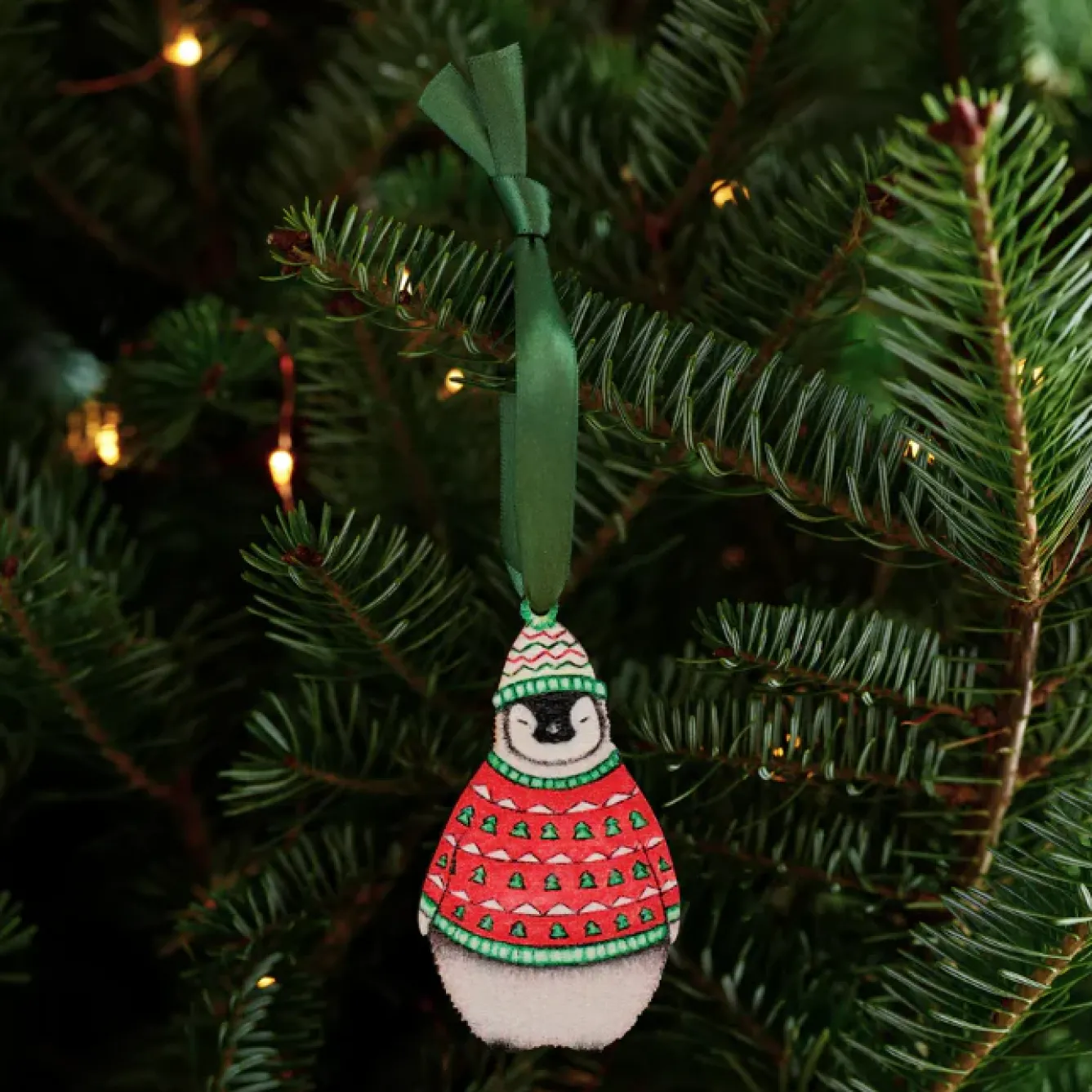 Lottie Murphy Christmas-Penguin Wooden Christmas Decoration