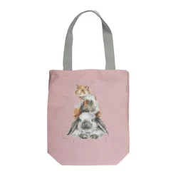 Wrendale Designs Pets|Bags-'Piggy in the Middle' Guinea Pig Canvas Tote Bag