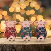 Dapple & Dot Christmas-Pigs in Blankets Wooden Christmas Decorations