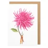 Laura Stoddart Greeting Cards-Pink Dahlia Blank Greetings Card
