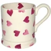 Emma Bridgewater Valentine's Day|Bright Colors-Pink Hearts 1/2 Pint Mug