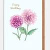 Lottie Murphy Gardening-Pink Orange Dahlia Birthday Card
