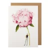 Laura Stoddart Greeting Cards-Pink Peony Blank Greetings Card