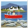 Emma Ball Greeting Cards-Plockton Seals Greetings Card