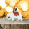 Dapple & Dot Christmas-Polar Bear with Presents Wooden Christmas Decoration