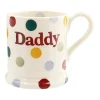 Emma Bridgewater Bright Colors-Polka Dot 'Daddy' 1/2 Pint Mug