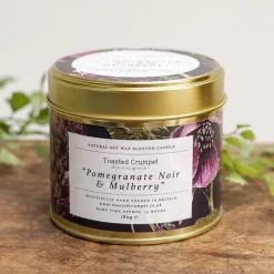 Toasted Crumpet Home Fragrance-Pomegranate Noir & Mulberry Candle in a Matt Gold Tin