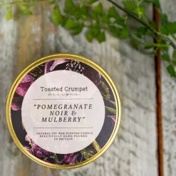 Toasted Crumpet Home Fragrance-Pomegranate Noir & Mulberry Candle in a Matt Gold Tin