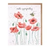 Wrendale Designs Greeting Cards-'Poppies and Bee' Sympathy Greetings Card