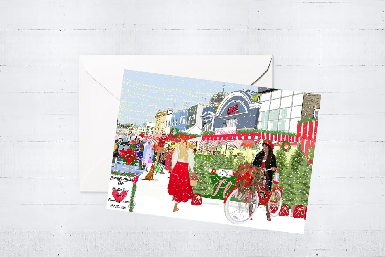 Njeri Illustrated Christmas Cards|Greeting Cards-Portobello Market Cafe Christmas Card