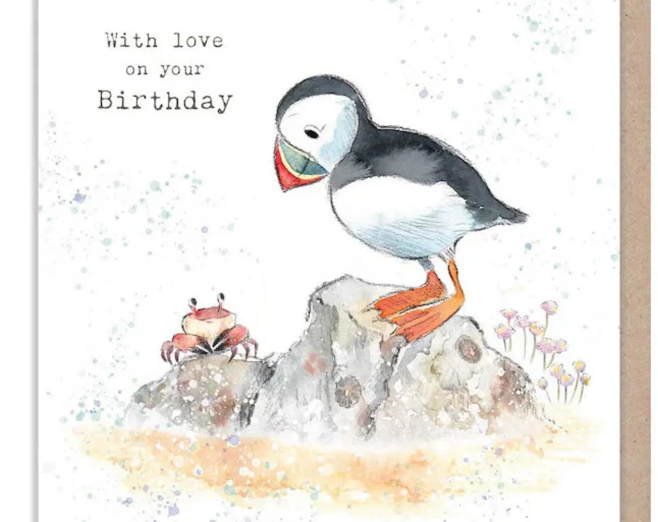 Paper Shed Design Greeting Cards-Puffin - "With Love on your Birthday" Greetings Card