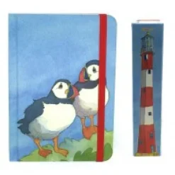 Emma Ball Stationery-Puffins A5 Hardback Notebook