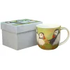 Emma Ball Seaside|Animals-Puffins Bone China Mug- Green (Boxed)