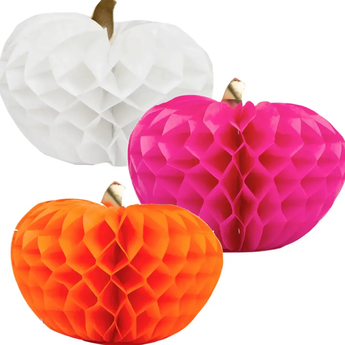 Talking Tables Halloween|Seasonal Decor-Pumpkin Honeycomb Decorations - 3 pack
