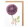 Laura Stoddart Greeting Cards-Purple Dahlia Blank Greetings Card