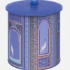Sara Miller London Storage-Purple Lattice Windows Biscuit Barrel