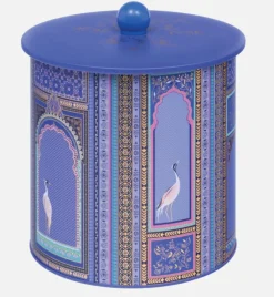 Sara Miller London Storage-Purple Lattice Windows Biscuit Barrel