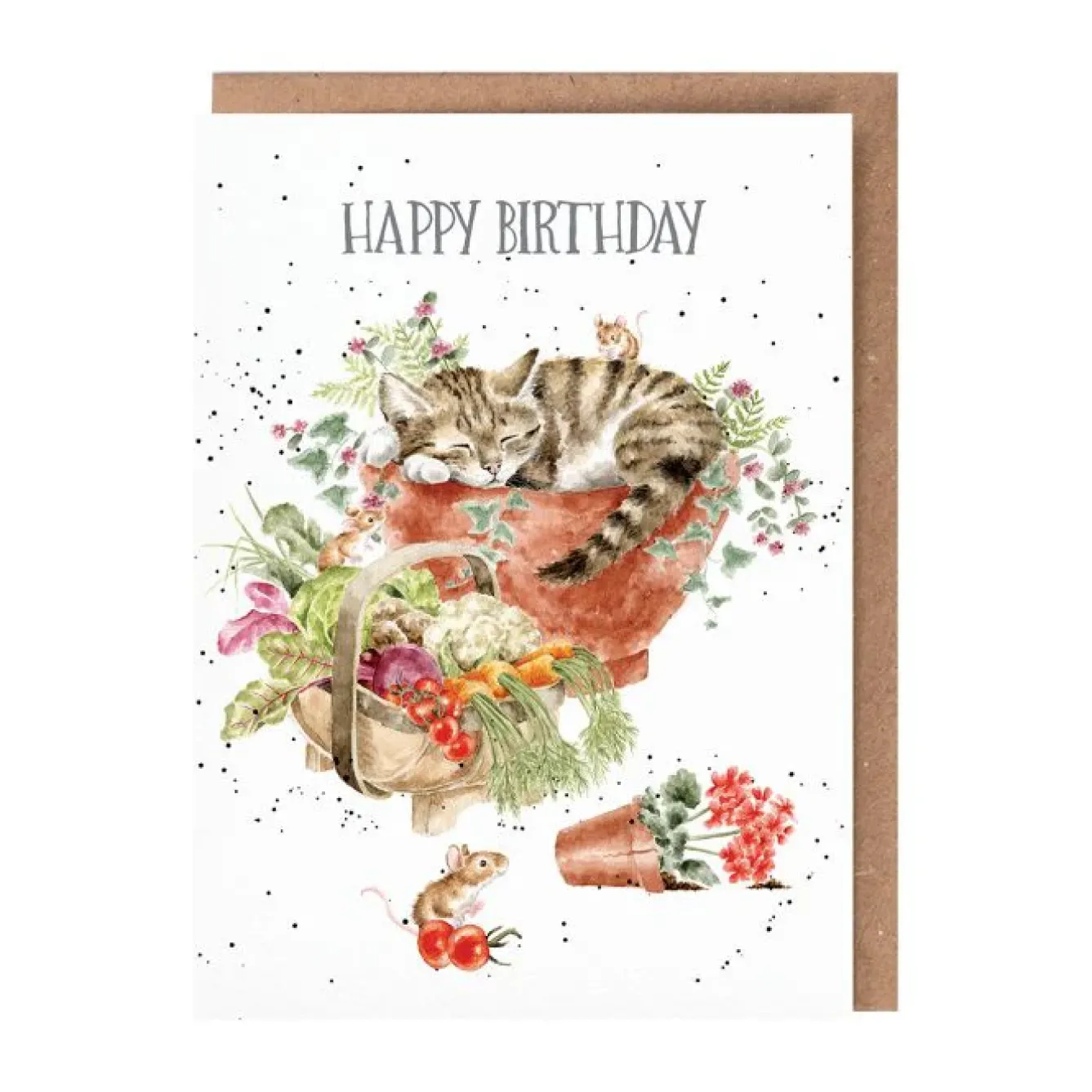 Wrendale Designs Greeting Cards-'Purrrfect Birthday" Cat and Mice Birthday Greetings Card