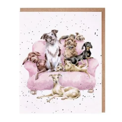 Wrendale Designs Greeting Cards-"Movie Night" Dogs Greetings Card