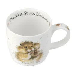 Wrendale Designs Flowers & Garden|Animals-"The Diet Starts Tomorrow" Small Bone China Mug (11oz)