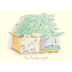 Two Bad Mice Greeting Cards-"The Purrfect Gift" Christmas Card