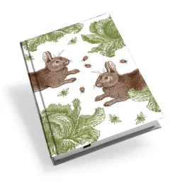 Thornback & Peel Stationery-Rabbit & Cabbage A5 Hardback Notebook