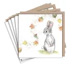 Paper Shed Design Greeting Cards-Rabbit and Leaves Set of 5 Notecards
