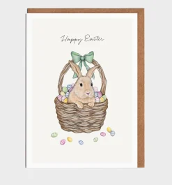 Lottie Murphy Easter-Rabbit in a Basket Easter Card
