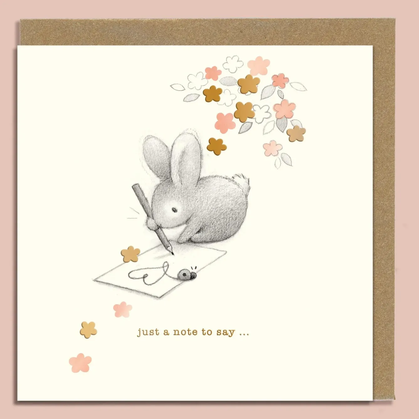 Ginger Betty Greeting Cards-Rabbit Writing a Note Greeting Card