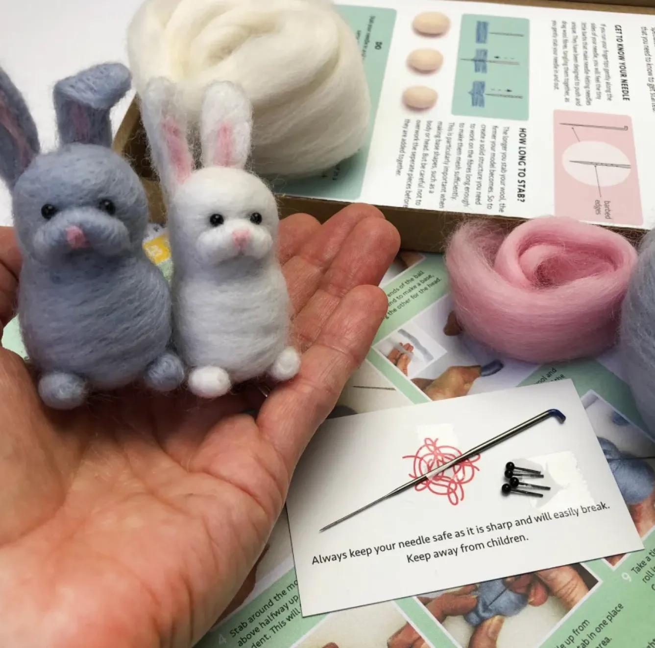 Bergin & Bath Crafts-Rabbits Needle Felting Kit